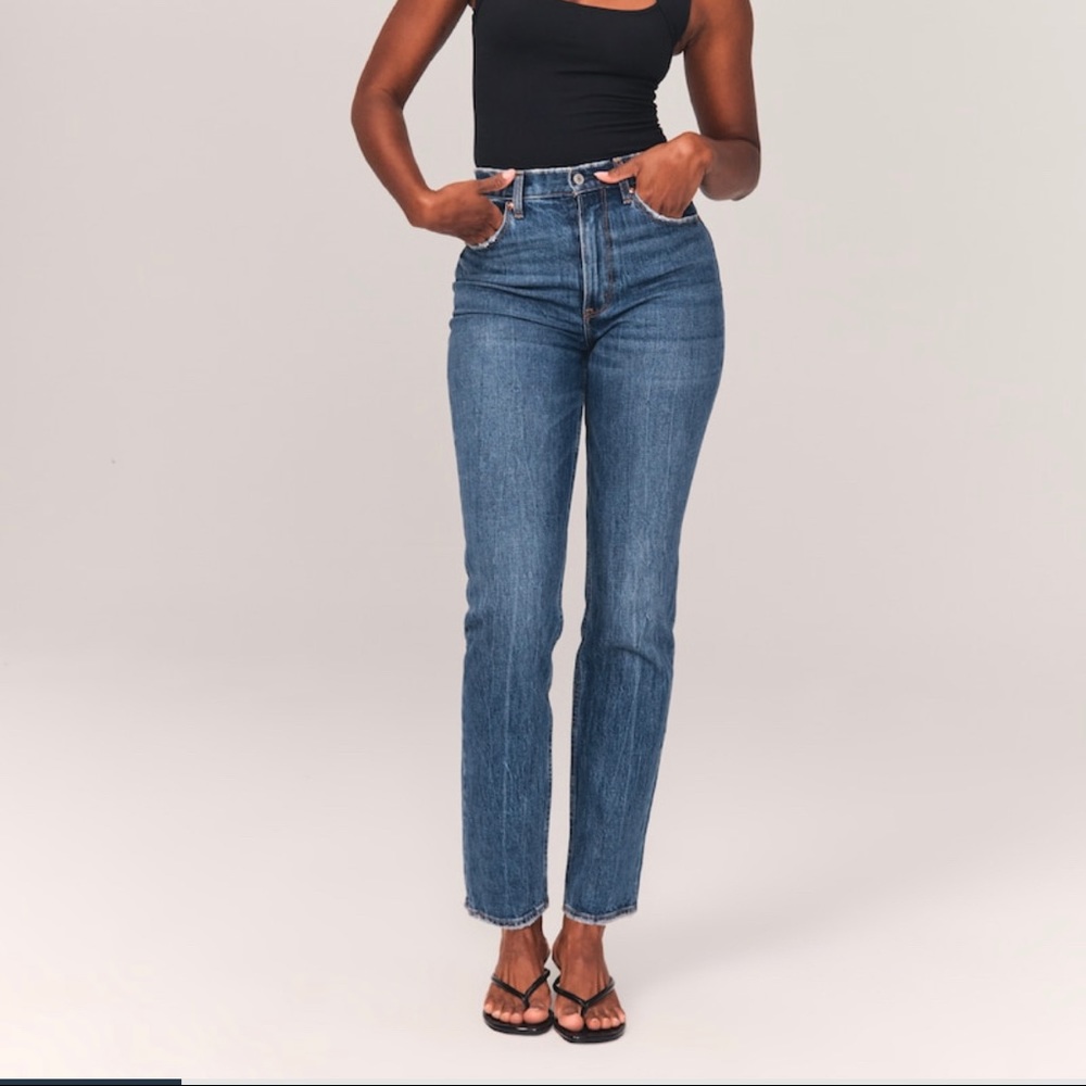 Abercrombie Curve Love High Rise Skinny Straight Leg Jeans Size 0